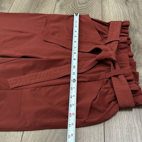 Athleta Skyline Belted Paperbag High Rise Red Ankle Pants Size 0 - Picture 8 of 12